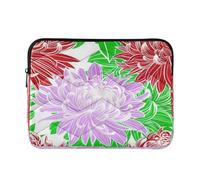Red Purple Chrysanthemum Flowers Laptop Bag, Quilted Laptop Bag for Women 15.6 Inch for Women