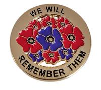 Red Purple Poppy Pin Badge Brooch Remembrance Day Decorations We Will Remember Them (1pc)
