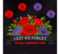 Red Purple Poppy Window Stickers, Remembrance Day Window Stickers Double Sided Static Lest We Forget Car Stickers Poppy Decals Remembrance Day Decorations (Medium, We Will Remember Them)