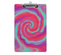 Red - Purple Vortex Clipboard 8.5×12.5 Inch Acrylic Clip Board with Metal Clip A4 Letter Size Decorative Clipboard Cute Hanging Clipboards for Office, Teacher, Nurse, Doctor,