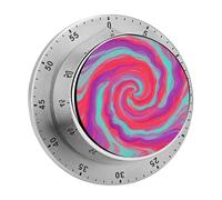 Red - Purple Vortex Kitchen Timer 60 Minute Visual Wind Up Timers Indoor Mechanical Timers with Magnetic Base Stainless Steel Timer for Home Cooking Time Management Tool