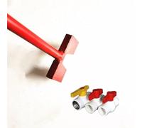 Red PVC Dual-Ear Deep Stem Extension Rod Cm Ball T-Handle for Valve Well Underground Pipeline Operation - 60 with Steel Construction Rust-Resistant High-Visibility Extended(30CM)