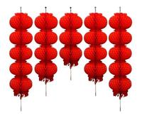 Red PVC New Year Lanterns for Lunar New Year Decor - 50/30/20/10pcs Set, Diameter 15-50 cm, Lightweight, Weather-Resistant, Easy-Hang DIY Ornament(DIAMETER30 30PC)
