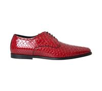 Red Python Leather Derby Formal Shoes - male - Dolce & Gabbana - Laced Shoes - Red - 5 UK - Shoes 5 UK