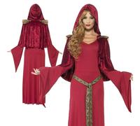 Red Queen High Priestess Witch Gothic Medieval Fancy Dress Costume Outfit Ladies