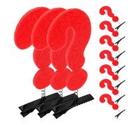 Red Question Mark Hair Clips 10pcs Metal and Felt Hair Pins