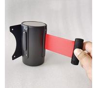 Red Queuing Safety Tape Cordon - Retractable Belt Barrier Carbon Steel Housing with Mounting Accessories 2/3/5/10M Optional/B/2M(6.6Ft)
