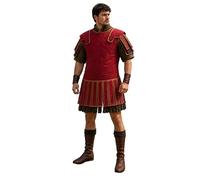Red Quilted Roman Subarmalis Gambeson, Handmade Padded Armour Tunic with Shoulder Guards, LARP, SCA, Reenactment and Cosplay Costume