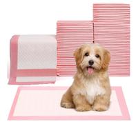 Red Rabbits Pet Toilet Training Pads 100Count Disposable Puppy Pee Pads 18" x 13" for Dogs, Cats, Rabbits & Guinea Pigs (Pink)
