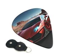 Red Race Car 6 Pack Guitar Picks With Holder, Personalized Guitar Plectrums Non-Slip Portable Ukulele Bass Picks 0.96mm For Acoustic Guitar Lovers Gifts