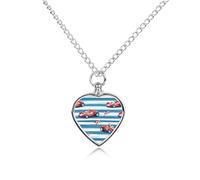 Red Race Car with Checkered Flags Pet Ashes Necklace Heart Silver Classic Pet Pendant Memorials Funerary for Dog Cat Lover
