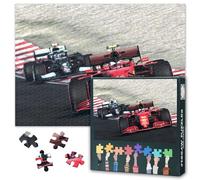 Red Racing Car Jigsaw Puzzles for Adults Intelligence Sports Competitive 1000 Pieces Puzzles for Home Decoration Sports Car Jigsaw Puzzle as Gifts for Family Friends Party Nights 27.5"X19.7"