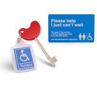 Red Radar Key with 1 Key Ring and 1 Card - with Just Can't Wait' Card