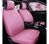 Red Rain Pink Seat Covers Full Set Leather Auto Seat Covers 9PCS Front & Rear Seat Covers with Airbag Compatible Universal Fit Most Car Auto Suv (B-Pink)