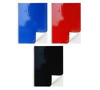 Red Rainbow 3 Pack - Ruled Lined A4 Side Spiral Notepad 40 Sheets per Pad Ideal for all Households, Travel, Offices, Students and more