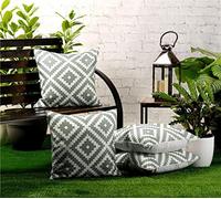 Red Rainbow 4 Pack Waterproof Garden Cushion Covers Boho Tribal design 18 inch x 18 inch 45 cm Square (Grey)