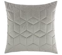 Red Rainbow Cushion Cover 3D Cube Quilted Velvet Geometric Scandinavian Design 18 inch 45 cm Square (Grey)