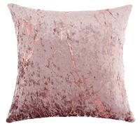Red Rainbow Marble Designs Cushion Cover in Crushed Velvet with Design in Metallic Sparkle 18 inch 45 cm Square (Marble Pink)