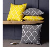 Red Rainbow Pack of 4 Yellow and Grey 18 inch 45 cm Square Cushion Covers