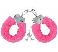 Red Rainbow Toy Handcuffs with Keys Police Costume Prop Accessories Party Supplies for Lover Couple (Pink)