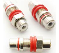 Red RCA/Phono Female Panel Mount - Coupler Adapter - Wall Plate Chassis