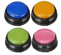 (Red) Recordable Talking Button Game Answer Buzzer Alarm Button 4 Color Suit Luminous Voice Box Luminous Sound Squeeze Box