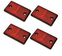 Red Rectangular Rear Reflector Pack of 4 Trailer Fence Gate Post TR074