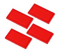 Red Rectangular Reflectors 65x35mm Easy Installation High Visibility Self Adhesive Stick On Reflectors for Vehicles 4 Pieces