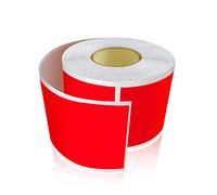 Red Rectangular Stickers 7.6 x 5 cm Colour Code Labels Vinyl Name Tags Sticker Waterproof Removable Roll of 300