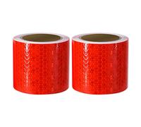 Red Reflective Safety Tape, Xrkuu 2 Rolls 3M x 5CM No Residue Reflector Tape Self-Adhesive Security Marking Tape Safety Warning for Trucks Bikes Baby Strollers Helmets