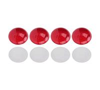 Red Reflector Round 3 - Dimensional ABS Decoration Protection Decal 4PCS, 4.2cm Diameter - High Durability, Reflective Safety Alert, for Car and Motorcycle Use