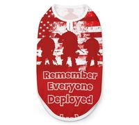 RED Remember Everyone Deployed Print Pet Clothes T Shirt Pets Clothing Vests Tee Tops Dogs Costume Coat For Dog Cat L