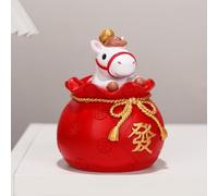 Red Resin Money Bag for pony Figurine 7cm Cute Red Resin Money(A) | Unique money bag design, vibrant for red color, for whimsical style, 7cm height, perfect desk centerpiece