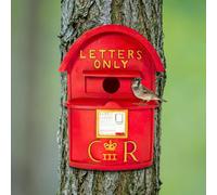 Red Resin Post Box Bird House 24cm Marco Paul Red One Size