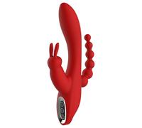 Red Revolution Hera - rechargeable, waterproof 3-pronged vibrator (red)