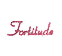 Red Rhinestone Letter Fortitude Sorority Brooch Pin Social Group Inspired Gifts Fashion DST Society Women Jewelry