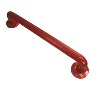 Red Ribbed UPVC Plastic Grab Bar - 300mm Length - 32mm Tube - Reinforced Fixings