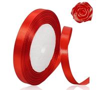 Red Ribbon 10mm for Christmas Party Decorations,23 Meters Red Satin Ribbon for Gift Wrapping, Crafting, Wedding Party, Christmas, Hair Bows, Floral Bouquets, Anniversaries,Baby Showers