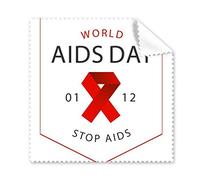 Red Ribbon 1st December World AIDS Day Stop HIV Awareness Solidarity Symbol Glasses Cloth Cleaning Cloth Phone Screen Cleaner 5pcs