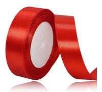 Red Ribbon 25mm for Christmas Party Decorations，23 Meters Red Satin Ribbon for Gift Wrapping, Crafting, Wedding Party, Christmas, Hair Bows, Floral Bouquets, Anniversaries，Baby Showers