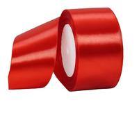 Red Ribbon 40mm for Gift Wrapping 22M,Red Satin Ribbon 40mm Wide Fabric Ribbons for Crafting Cake,Hair Bow,Polyester Ribbons Christmas Decoration,Wedding Car Ribbons Decor