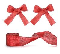 Red Ribbon for Gift Wrapping Glitter Decorative Gift Ribbon for Wreath Xmas Party Favors DIY Crafts Wedding Decorations A8JS4RD