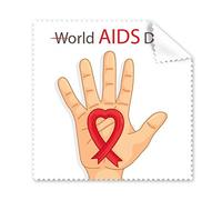 Red Ribbon Hand 1st December World AIDS Day HIV Awareness Solidarity Symbol Glasses Cloth Cleaning Cloth Phone Screen Cleaner 5pcs