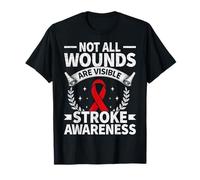 Red Ribbon Not All Wounds are Visible Stroke Awareness T-Shirt