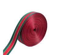 Red Ribbon Ribbon 5-10yards/set Polyester Two-Tone Chrismas Style Red Green Stripe Packaging for DIY Wrapping for Packaging(Color 02 1.5cmx10yards)