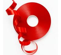 Red Ribbon Roll for Gift Wrapping 50m Curling Ribbons 5mm Wide Bright Crimson Decorative String for Balloon Weights Crafting Party Floristry Wedding Favors Hamper Packaging