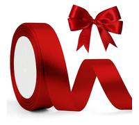 Red Ribbons Thick Red Hair Ribbon Wrapping Ribbons 2cm X 23m Polyester Ribbon Aids Ribon Packaging Ribons for Celebrations, Events, Floral, Carnival Decorations, Halloween, Easter