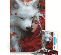 Red Riding Hood And White Wolf 1000 Piece Jigsaw Puzzles for Teenagers Jigsaw Wise Think Toy Relax Time Clear Cut Festival Gift (38x26cm)