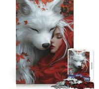 Red Riding Hood And White Wolf 1000 Pieces Jigsaw Puzzles for Adults Memory Gain Calm Mind Design Assembly Creative Gift (38x52cm)