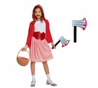 Girls ZOMBIE RED RIDING HOOD Fairytale Costume Halloween Princess Fancy Dress UK